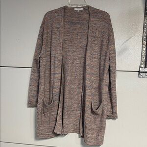 MADEWELL WOMENS MULTICOLOR CARDIGAN SWEATER BLUE ORANGE MEDIUM